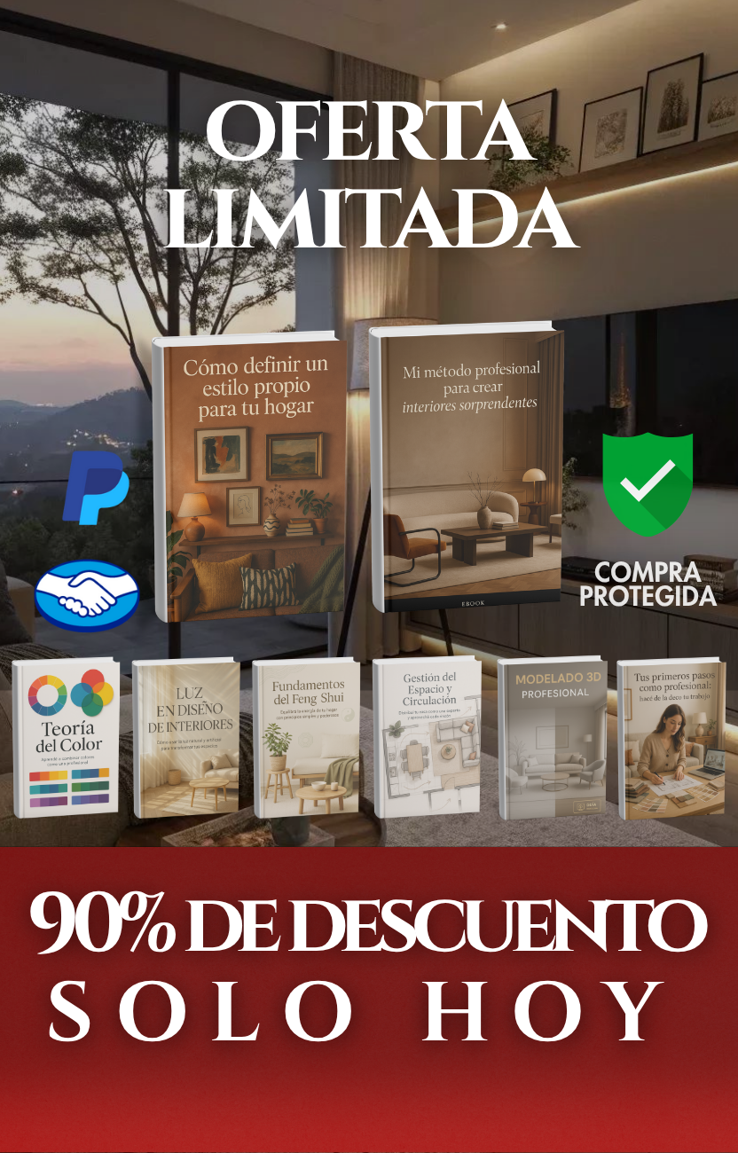 Aprendé Interiorismo con el Pack Más Completo: Curso + 6 Bonus Gratis